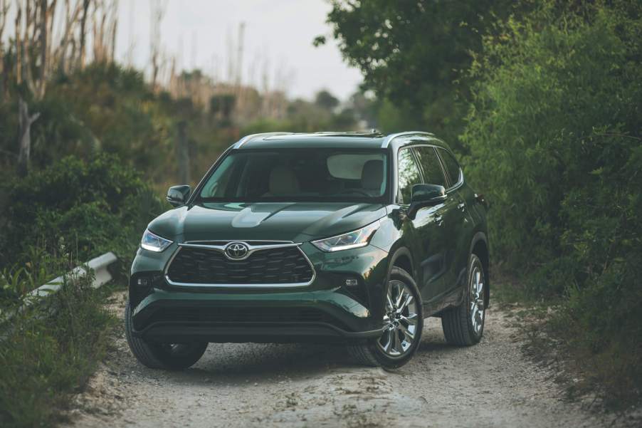 A 2023 Toyota Highlander Limited off-roading