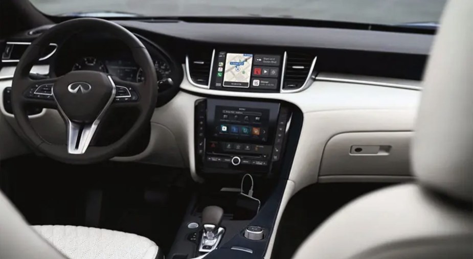 The 2023 infiniti QX50 tech has two touchscreens in the dash 