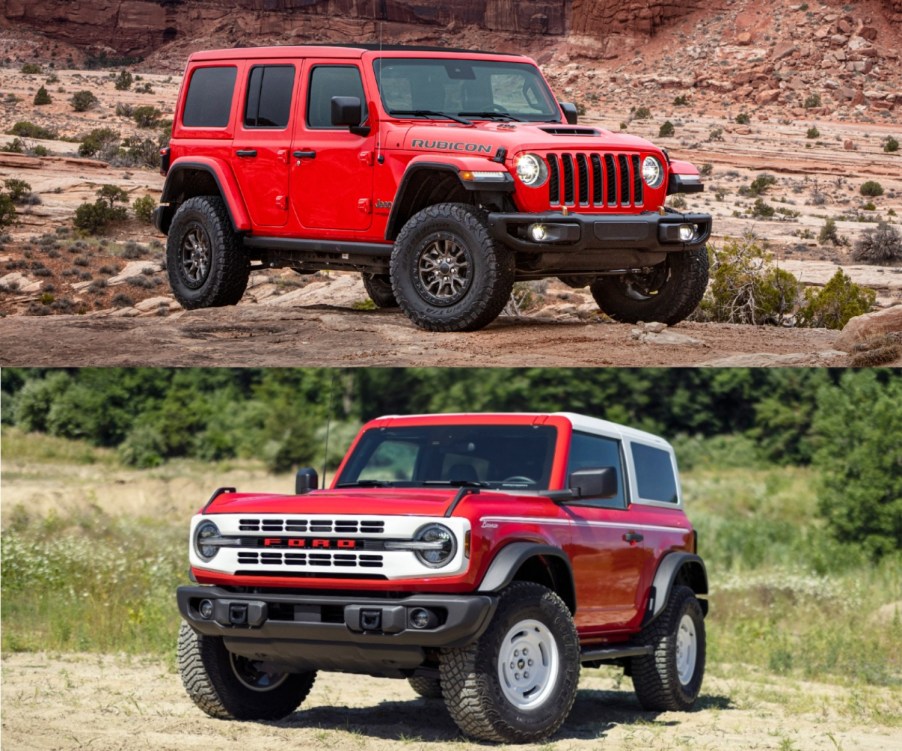 Jeep Wrangler sales are down like the red one pictured here