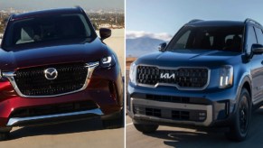 The 2024 Mazda CX-90 (L), the 2023 Kia Telluride (R) | Mazda (L), Kia (R).