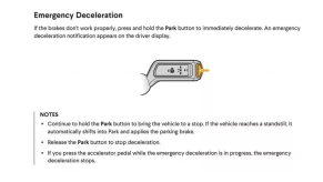 Rivian R1t owner's manual schematic showing the park button location