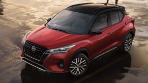 A red 2023 Nissan Kicks.