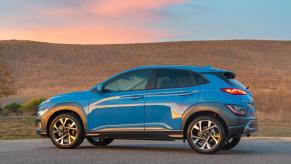 The best SUVs for new drivers include this blue 2023 Hyundai Kona