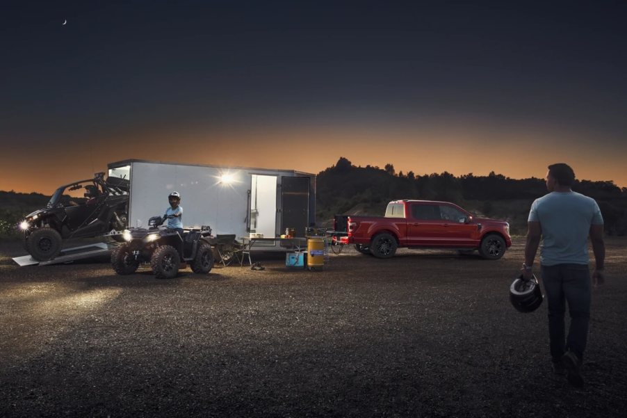 The best pickup trucks for families include this red Ford F-150