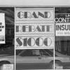 Car leasing and financing signs seen in the 1980s at a Lincoln Continental showroom