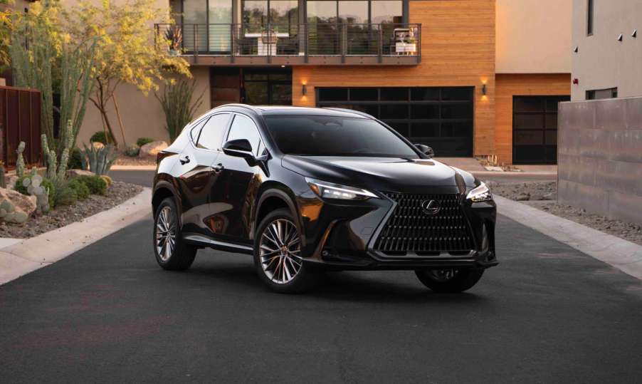 The highest rated SUVs under $50,000 include this black Lexus NX