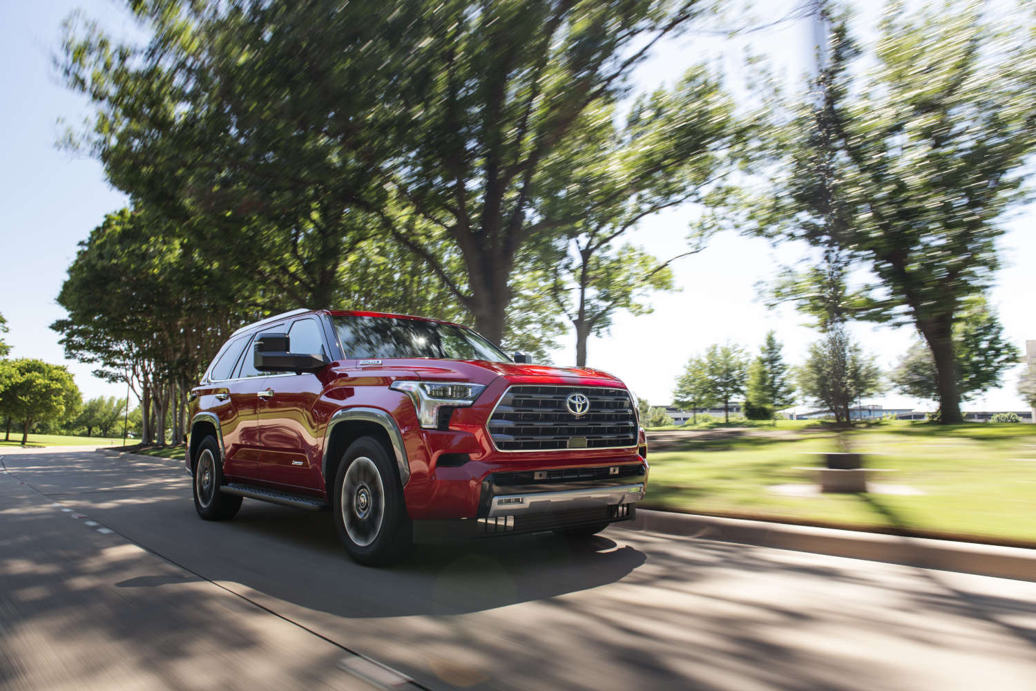 These reliable hybrid SUVs from Toyota and Lexus include this 2023 Sequoia in red