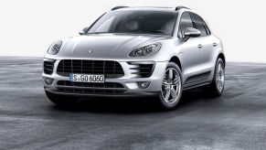 A silver 2017 Porsche Macan high-performance luxury compact SUV model