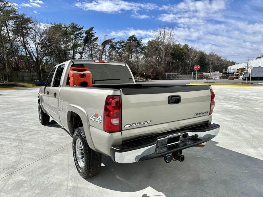 The value of this 2003 Chevrolet Silverado pickup truck at auction proved especially high for a used GMT800 pickup.