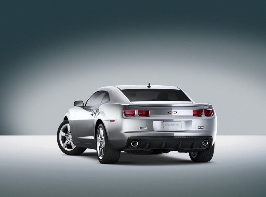 A used 2010 Chevy Camaro shows off its rear-end styling.