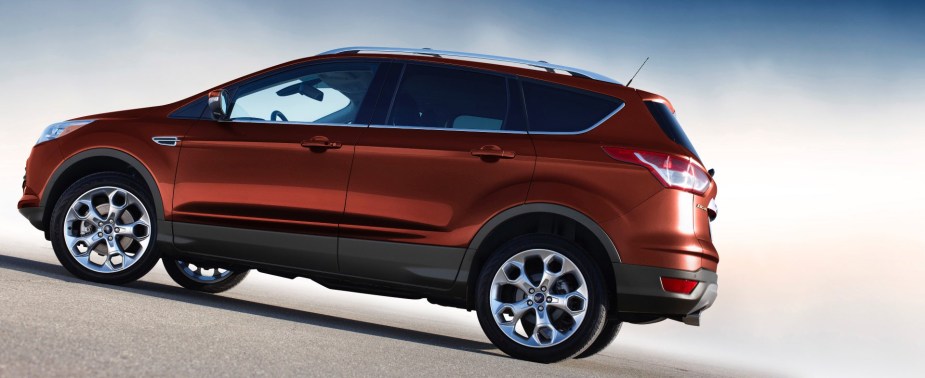 A red 2014 Ford Escape 