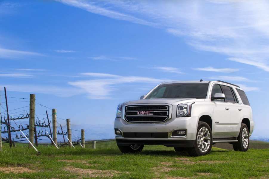 A White 2015 GMC Yukon Denali