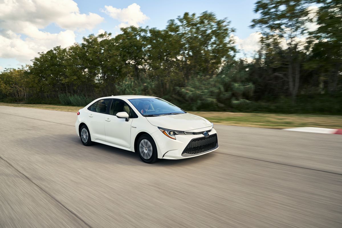 The Toyota Corolla Hybrid has soy-based insulation on the wiring 