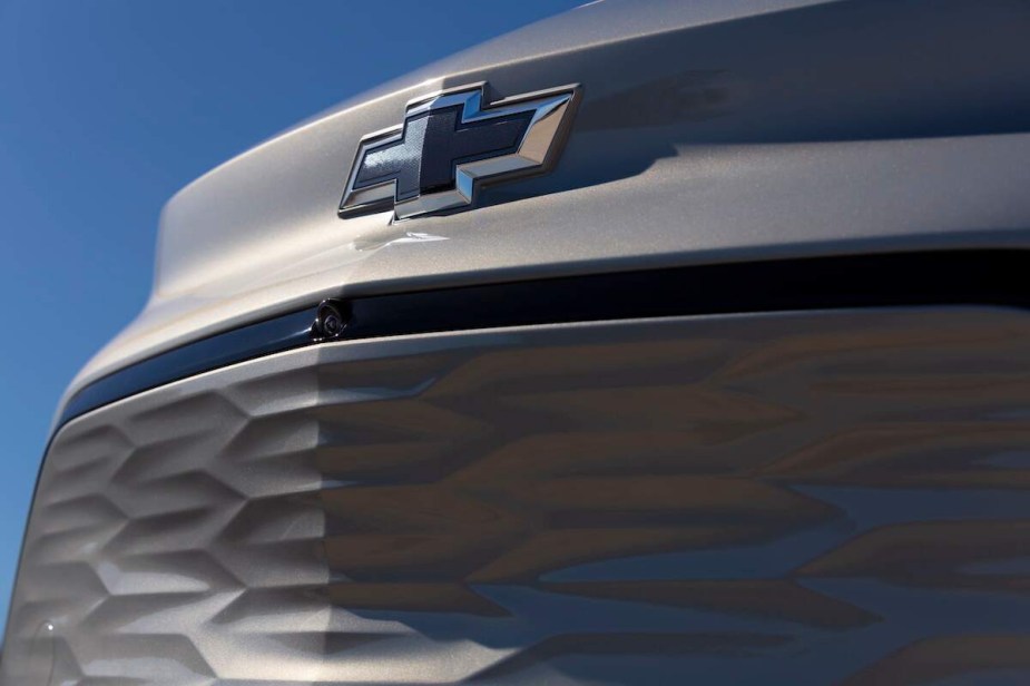 The front grille of a 2022 Chevrolet Bolt EUV. 