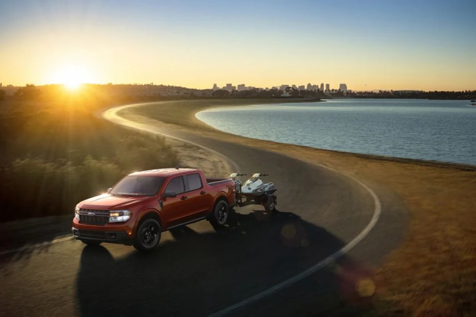 As Ford's small truck, the Maverick is driving down the road.