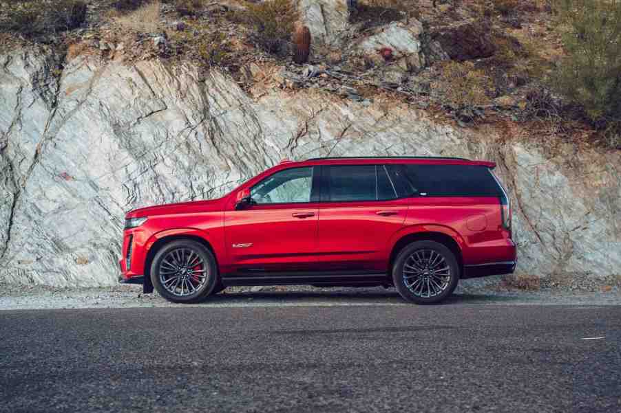 A red 2023 Cadillac Escalade