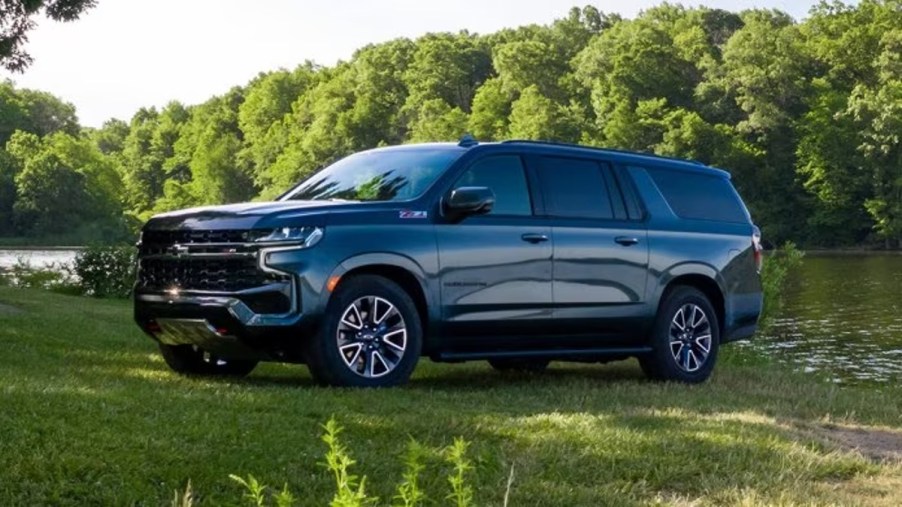 2023 Chevrolet Suburban Parked Next to a Lake