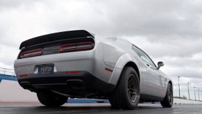 A 2023 Dodge Challenger SRT Demon 170 shows off its rear-end styling.