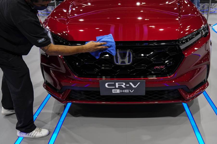 a red 2023 Honda CR-V