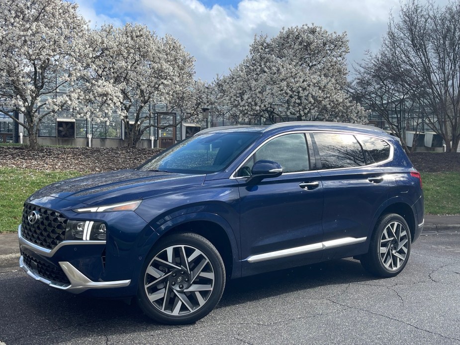 The 2023 Hyundai Santa Fe Calligraphy trim has premium details