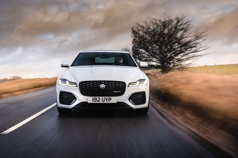 2023 Jaguar XF white and black grille