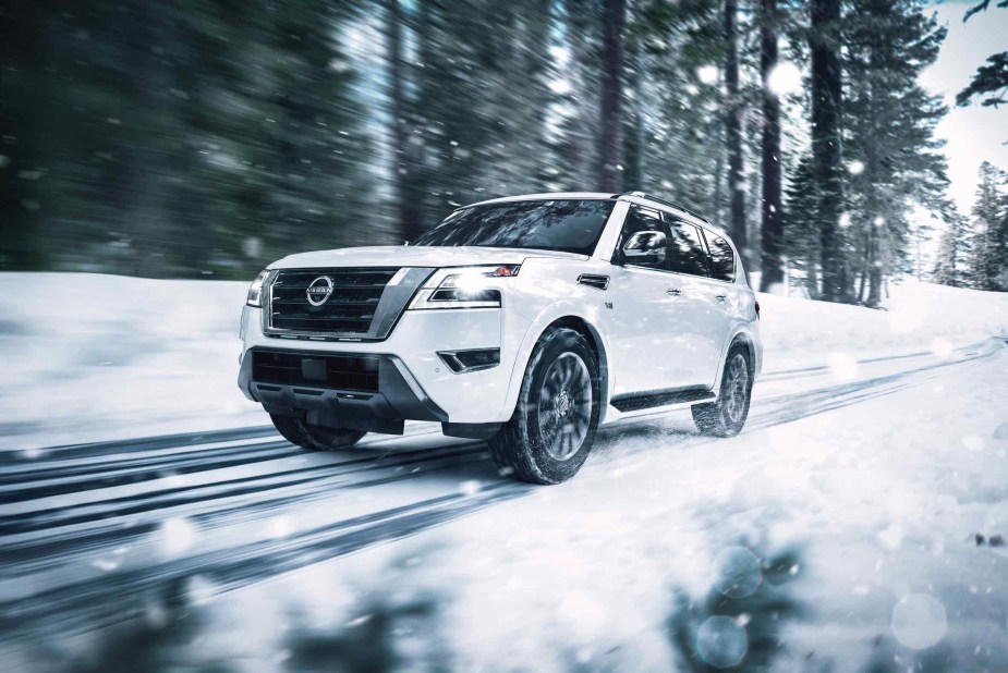 2023 Nissan Armada in snow 