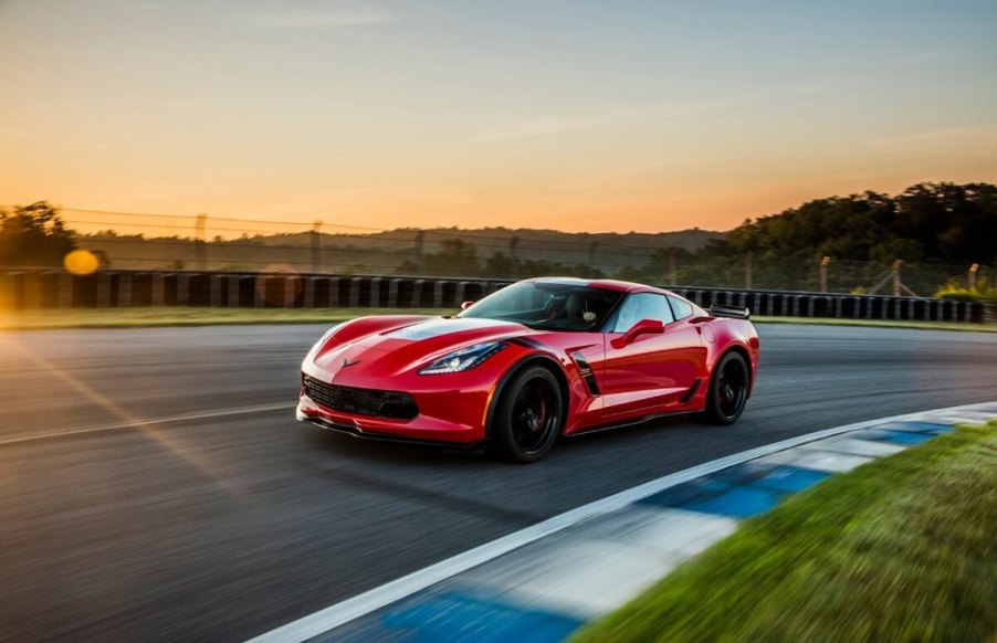 Like the C8 Corvette, the C7 Grand Sport looks composed taking a corner.