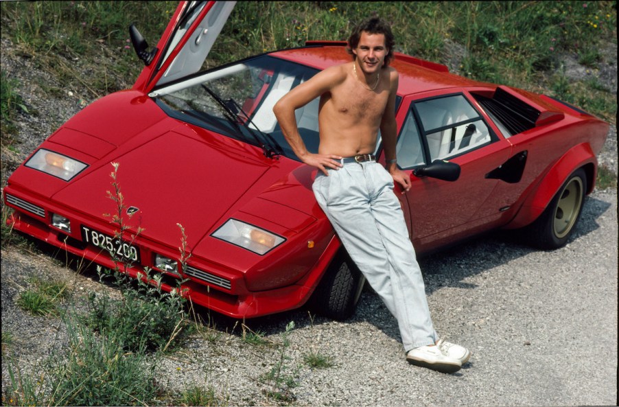 Gerhard Berger Before His Lamborghini Countach