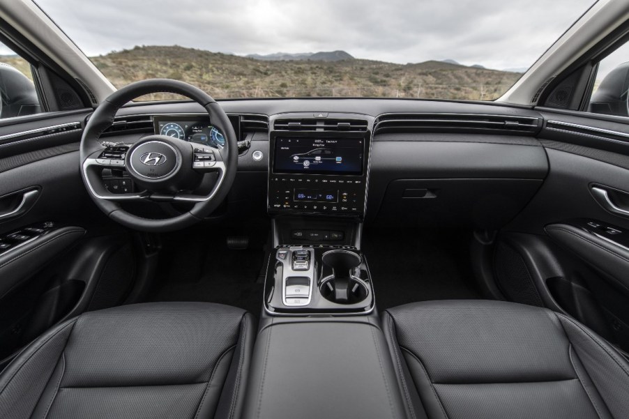 Dashboard in 2023 Hyundai Tucson PHEV Limited compact SUV, showing how much fully-loaded one costs