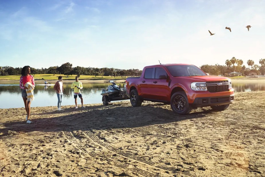 A 2023 Ford Maverick with the FX4 Off-Road package can make this a small truck off-road truck.