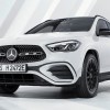 Front angle view of redesigned 2024 Mercedes-Benz GLA-Class subcompact luxury SUV, cheapest new Mercedes-Benz SUV