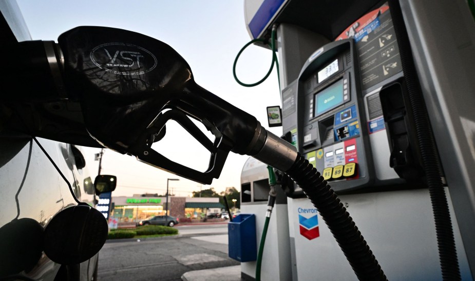 Close up photo of a gas pump