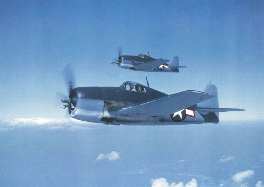 Grumman Hellcats show off their simple profile. 