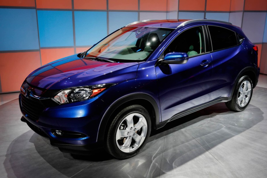 2014 Honda HRV on display. Fuel efficient SUVs