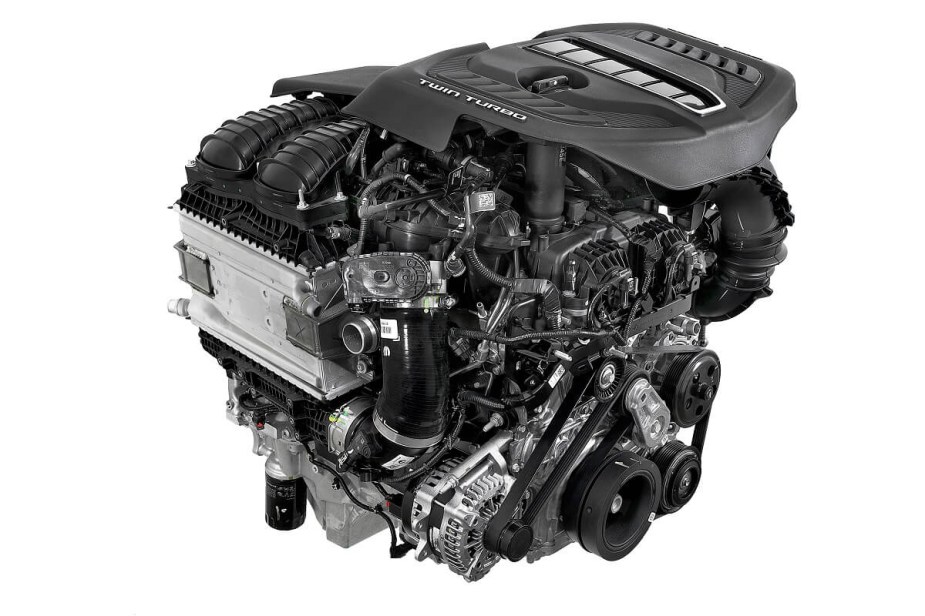 A Hemi-replacing Hurricane shows off its twin-turbo platform. 