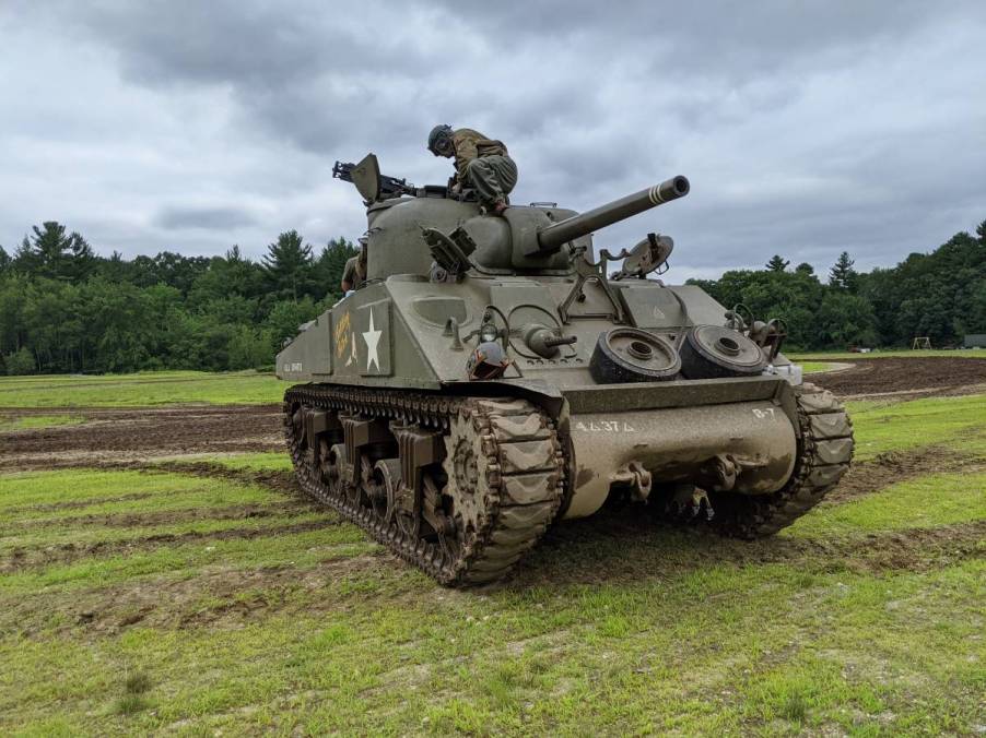 The M4 Sherman is a WWII tank built by Chrysler