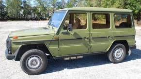 Green Mercedes G Wagon by Puch with a tan interior.