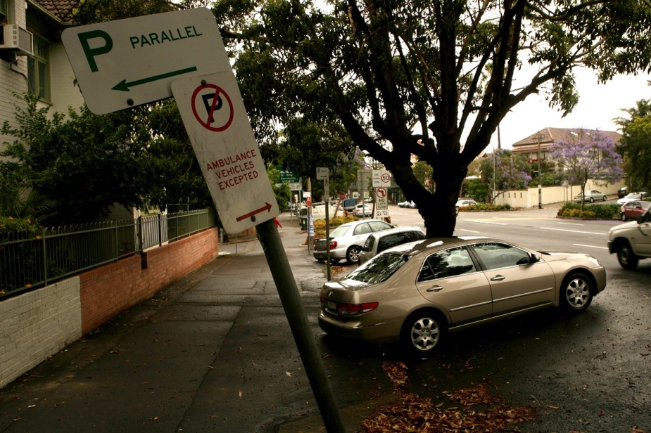 Parking signs that were installed over the weekend