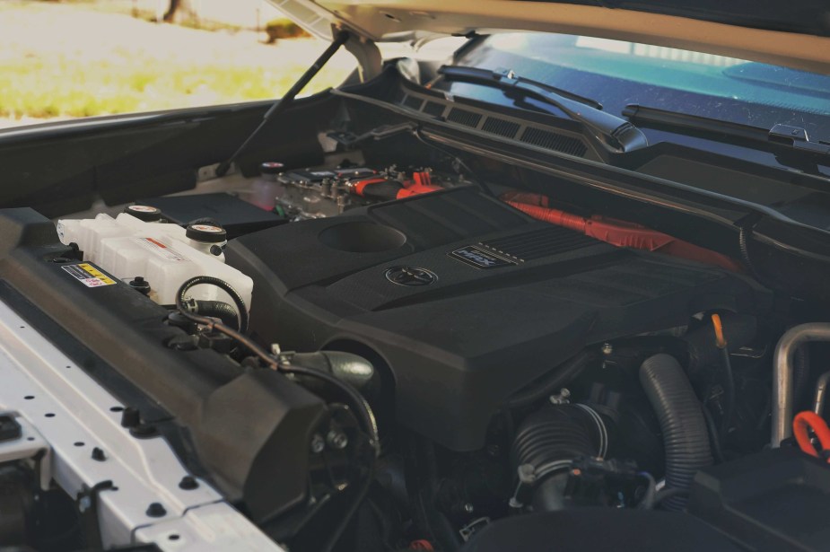 The twin-turbocharged V6 engine that might be in the redesigned Toyota Tacoma.