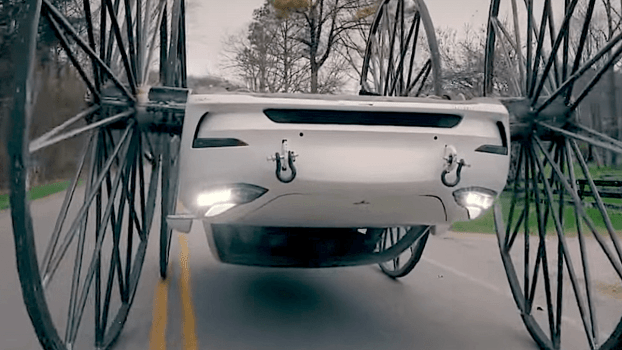 Watch: Your Upside-Down Tesla Model 3 On 115-Inch Wheels For Today