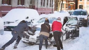 stranded in snow