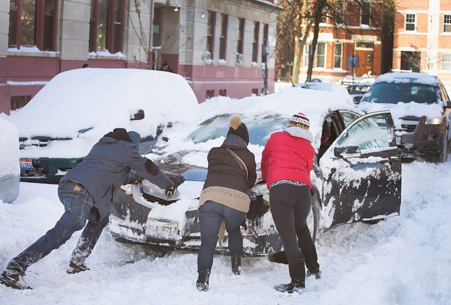 stranded in snow