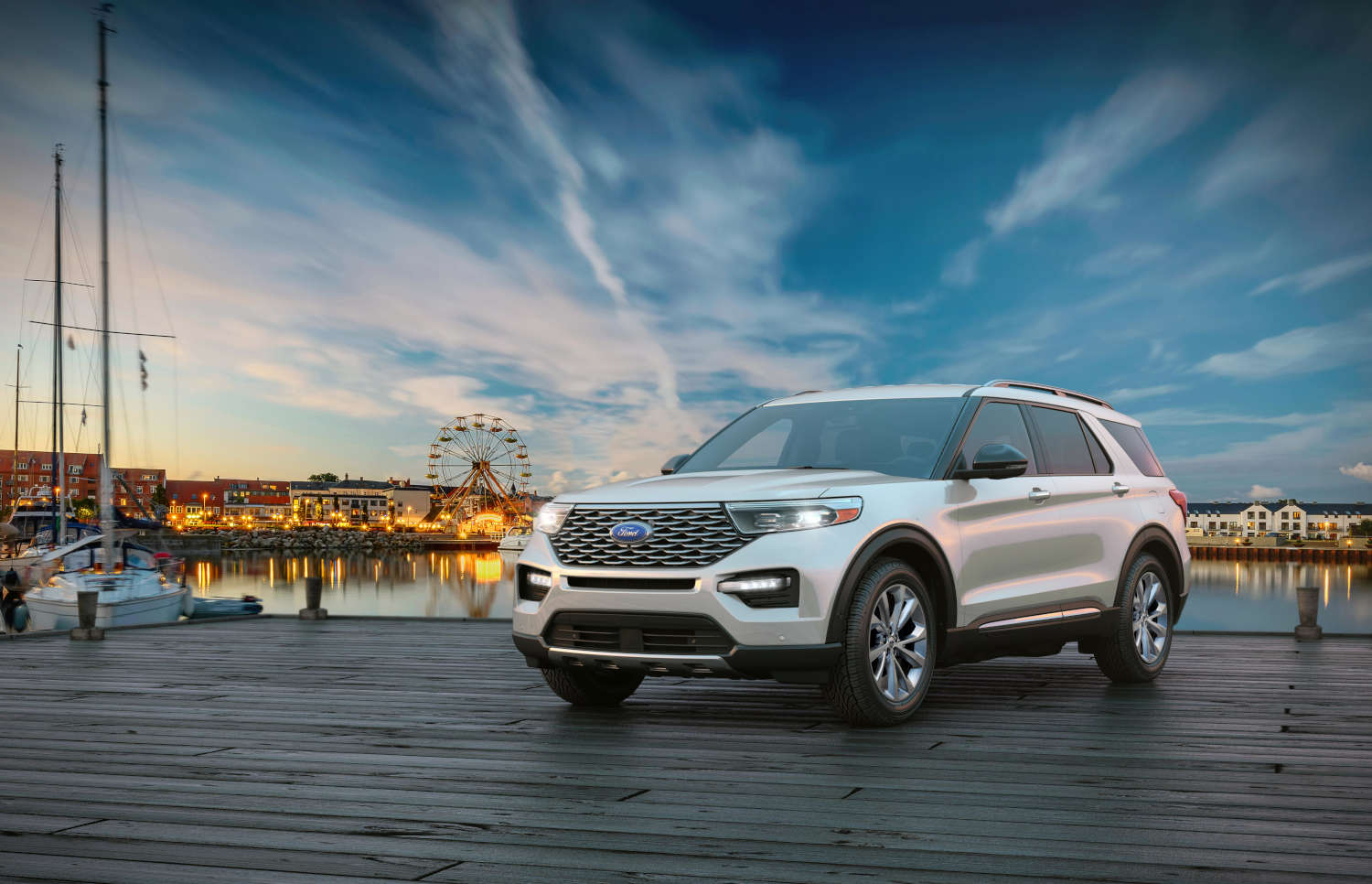 An unlikely midsize SUVs to pass the IIHS test includes this 2023 Ford Explorer in white