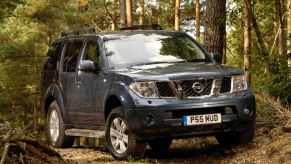 2005 Nissan Pathfinder in the woods