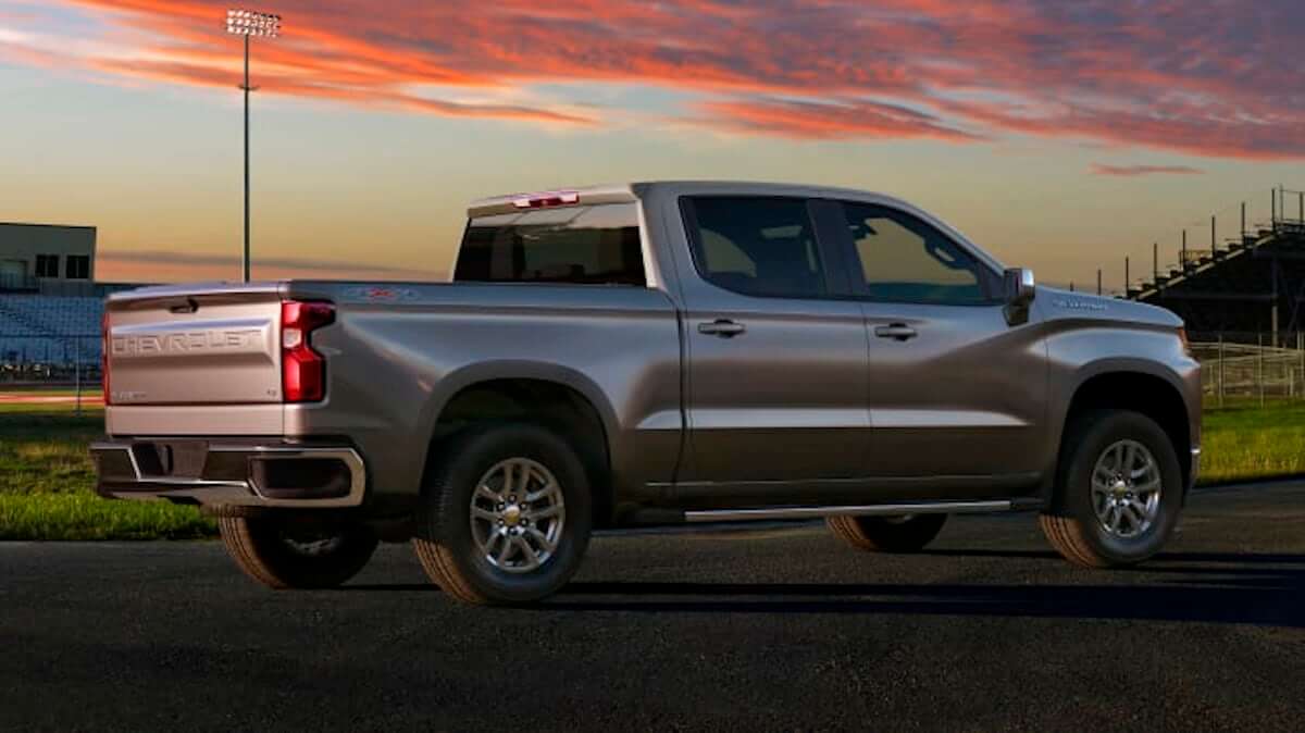 A 2019 Chevrolet Silverado at sunset