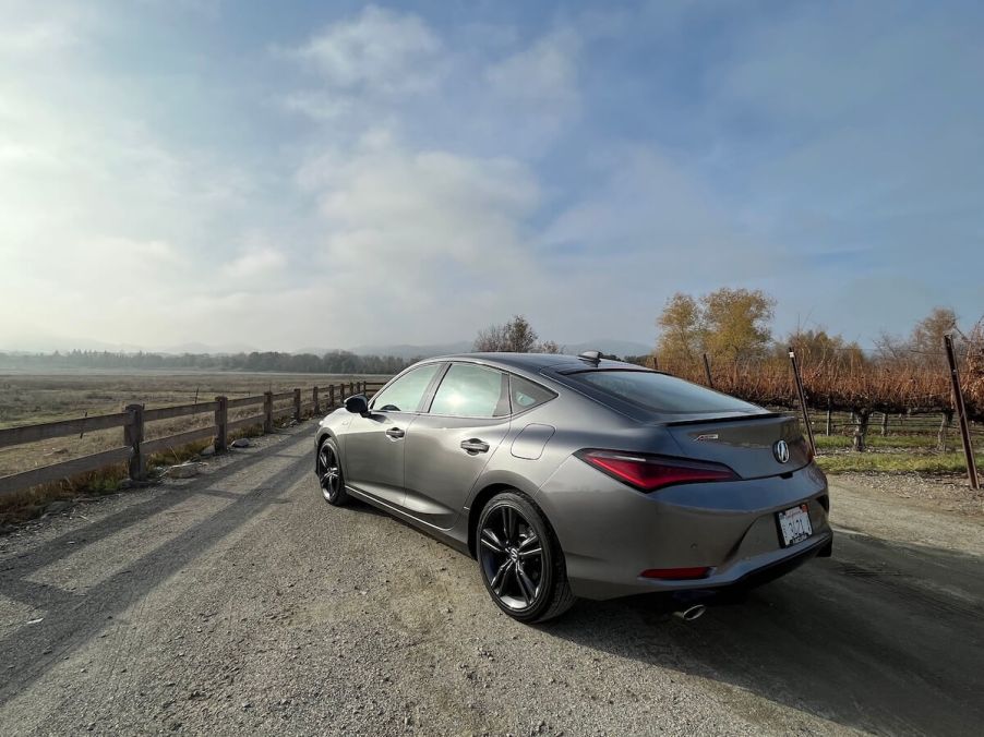 A rear view of the 2023 Acura Integra A spec