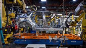 GM assembly of a 2023 Cadillac Lyriq at Spring Hill Assembly in Tennessee