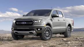 The 2023 Ford Ranger off-roading in the open desert.