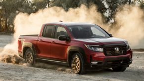 The 2023 Honda Ridgeline kicking up dirt