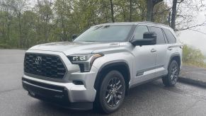 The 2023 Toyota Sequoia on a rainy day